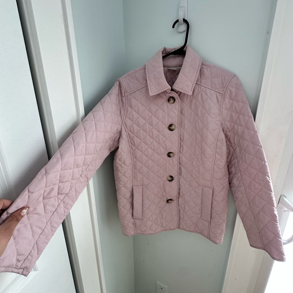 Chico's Quilted Light Pink Spring Jacket - Picture 2 of 6